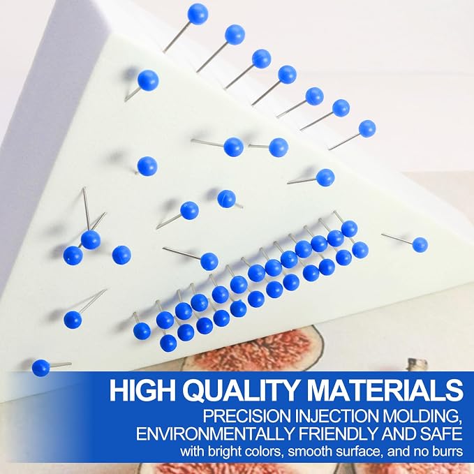 500Pcs Blue Map Pins, 1/8 Inch Map Tacks, Round Ball Head Map Push Pins - Image 3