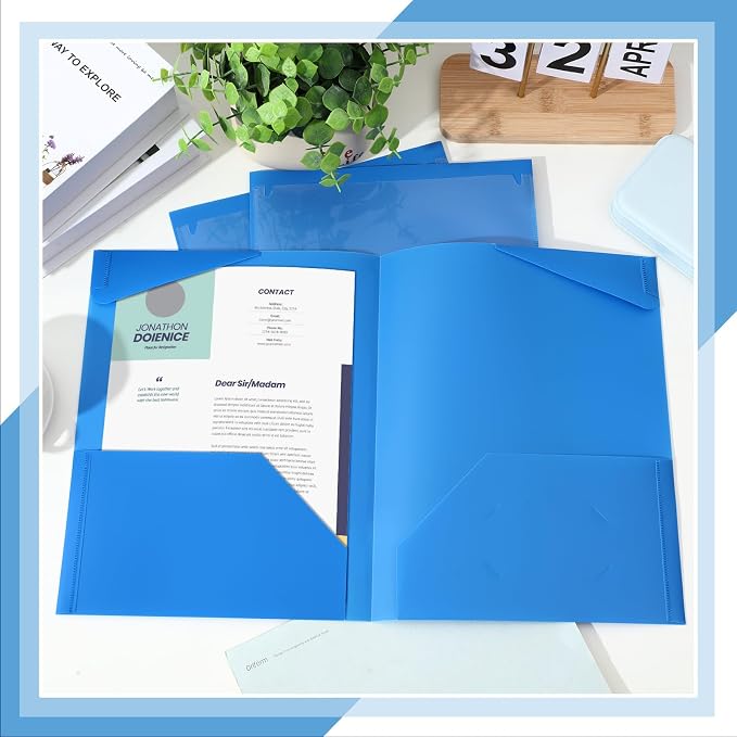 Henoyso 36 Pack Blue Plastic Folders - Image 3