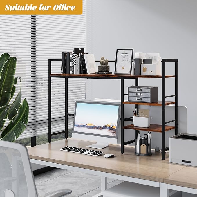 HavenlyYouth Desk Shelf, 45.4 Inch Wood Desk Organizer Shelf - Image 2