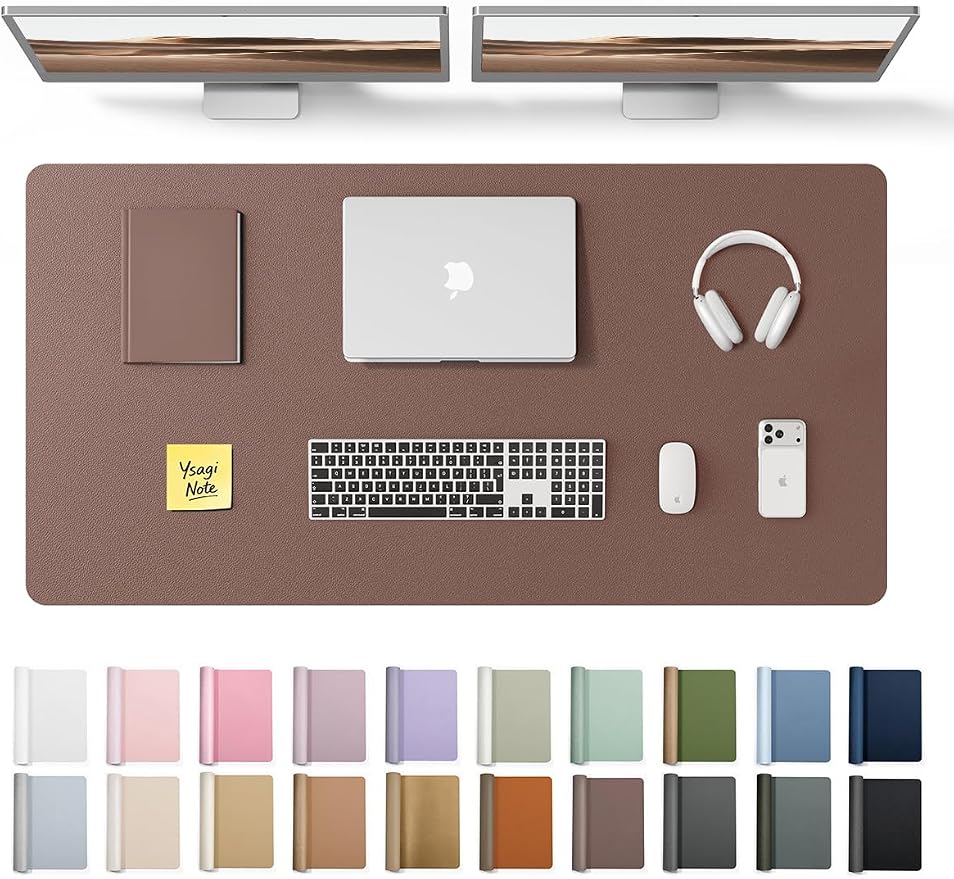 YSAGi Leather Desk Protector, Office Mat, Large Mouse Mat, Non-Slip PU Leather by YSAGi