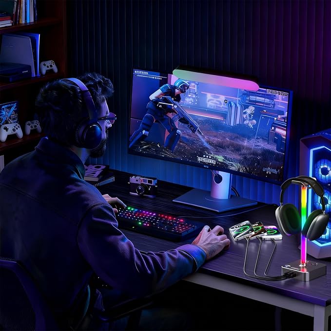 cozoo Gifts for Gamer Men All-in-One RGB Headset Stand & Charging Station | 3 - Image 6