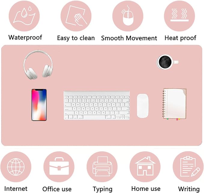 PU Leather Desk Pad Protector Gaming Mouse Pad Non Slip Desk Mat - Image 5