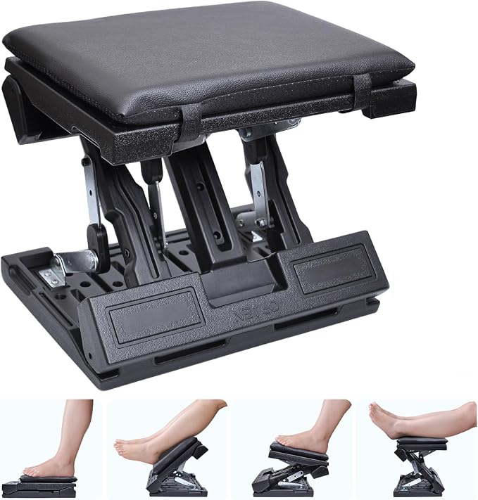 Scalebeard Foot Rest for Under Desk at Work, Height Adjustable Infinite Angle by Scalebeard