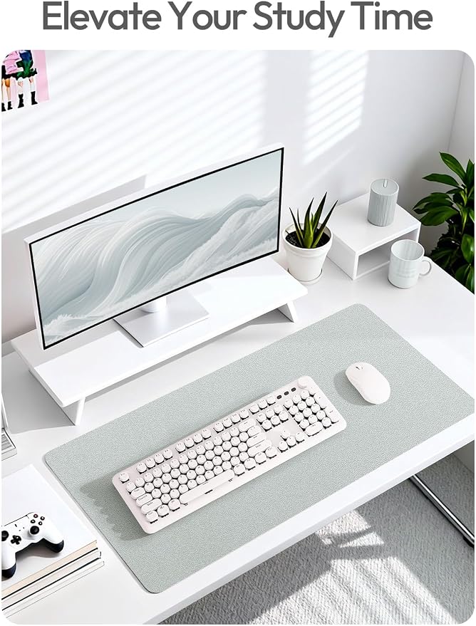 YSAGi Leather Desk Pad Protector, Office Desk Mat, Large Mouse Pad, Non-Slip PU - Image 6