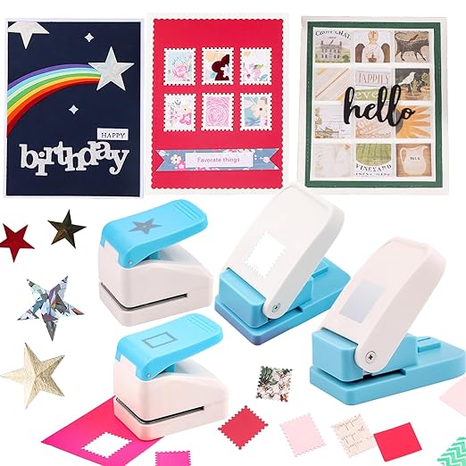 BAOFALI4Pcs Stamp Punche Tool Set |Postage Stamp Punch1X0.8inch/0.9x1.1inch | by BAOFALI