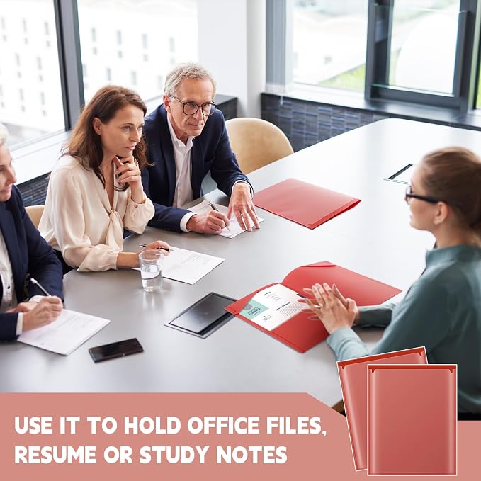 Henoyso 36 Pack Red Plastic Folders - Image 6