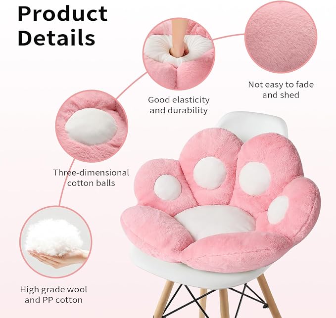 Ditucu Cat Paw Cushion Kawaii Chair Cushions 27.5 x 23.6 inch Cute Stuff Seat - Image 5