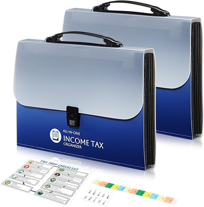 2 Sets Tax Record Organizer All in One Income Tax Document Organizer 13 Pockets by Janlaugh