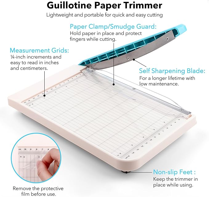 Briartw Professional 9" Guillotine Paper Trimmer & Craft Cutter - Image 4