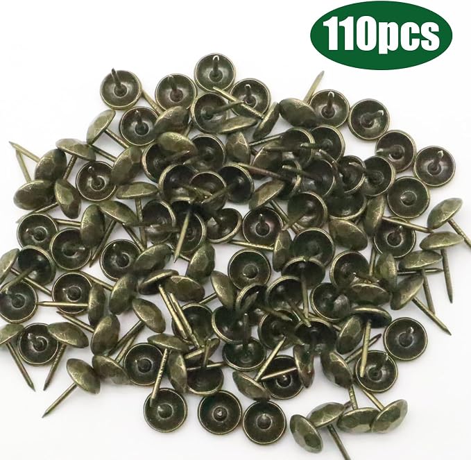 110pcs Upholstery Tacks for Furniture, Metal Upholstery Nails Decorative Thumb - Image 5