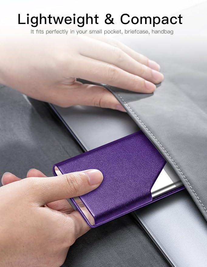 Padike Business Card Holder, Upgraded Leather Business Card Case Pocket Card - Image 6