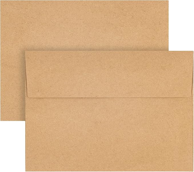 Hongyitime Kraft Paper Envelopes, 50 Pack, 5 x 7 Inch, Self-Seal Card Envelopes - Image 3