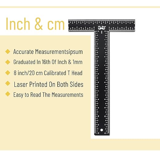 Mr. Pen - T Square, T Ruler, 12 inch Metal Ruler, T Square Ruler | Drafting - Image 3