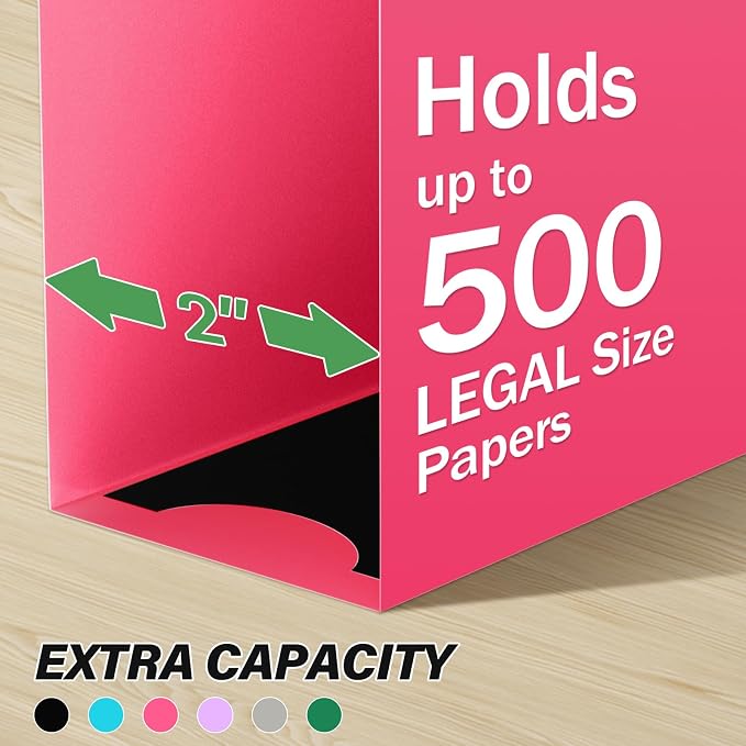 Ansook Legal Size Hanging File Folders Extra Capacity, Heavy Duty 2" Expandable - Image 4