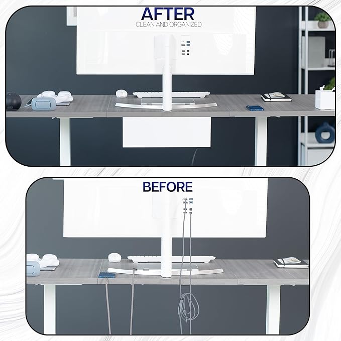 VIVO Under Desk 17 inch Extra Deep Cable Management Tray, Power Strip Holder - Image 4