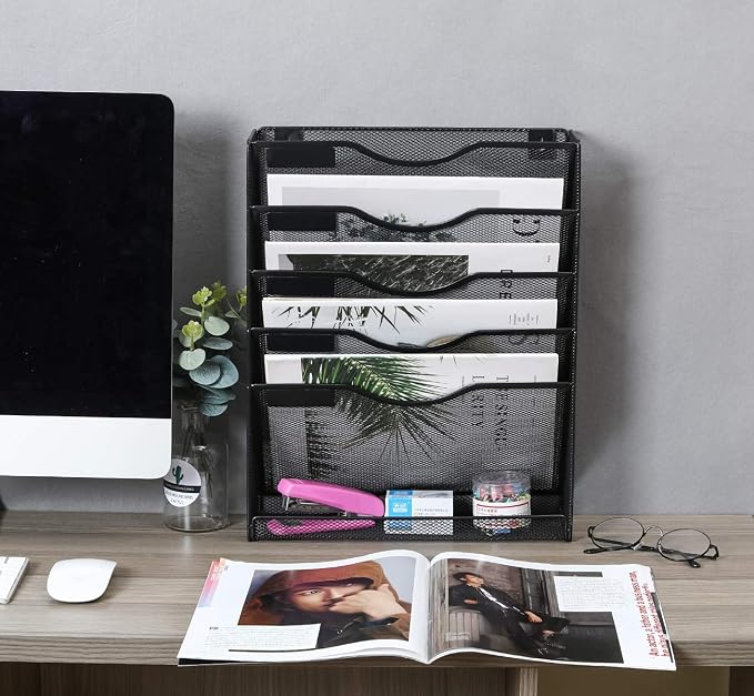 EasyPAG 5 Tier Wall File Holder Mesh Hanging Folder Organizer - Image 5