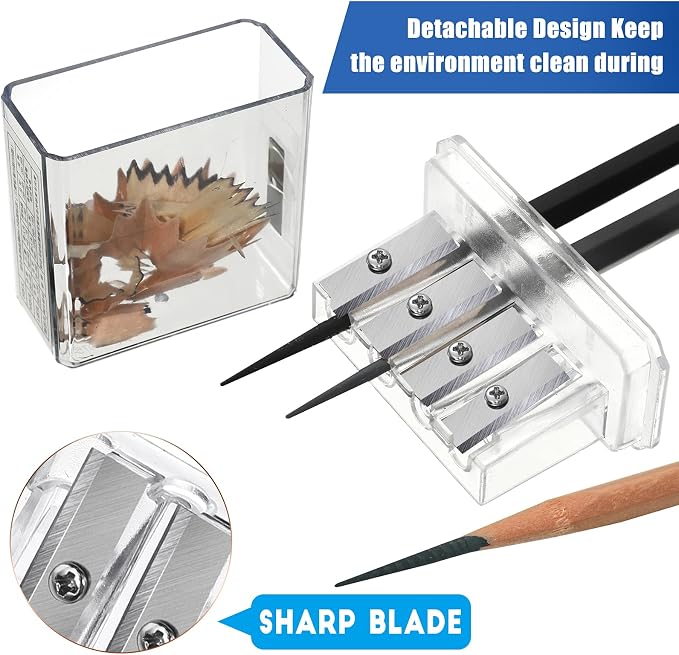 2 Pieces Carpenter Long Point Manual Pencil Sharpener - Image 4