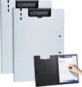 Clipboard Folder, with Dual Metal Clips, Embossed-Texture, Folding 360° Rotating by WORPSON