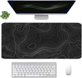 Topographic Mouse Pad, Extended Gaming, Desk Mat Laptop Waterproof Decor Writing by WBWEIRDBEAST