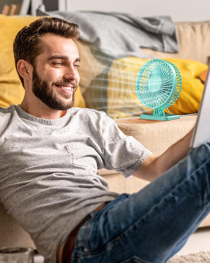 Gaiatop USB Desk Fan, Small But Powerful, Personal Portable Quiet 3 Speeds - Image 2