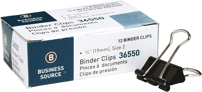Business Source, Fold-Back Binder Clips, 12 / Dozen - Image 2