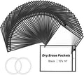 30 Packs Dry Erase Pocket Sleeves by EEHZTSIOFFICE