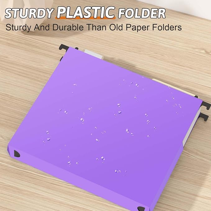 Plastic Extra Capacity Hanging File Folder Letter Size, 12 Pack Reinforced - Image 2