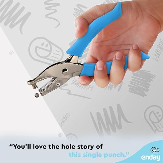 Enday Single Hole Punch – Blue 1/4" Hole Puncher Single - Image 5