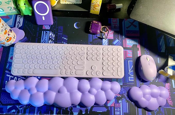 JIKIOU Upgrade Leather Cloud Keyboard Wrist Rest, Cloud Wrist Rest - Image 3