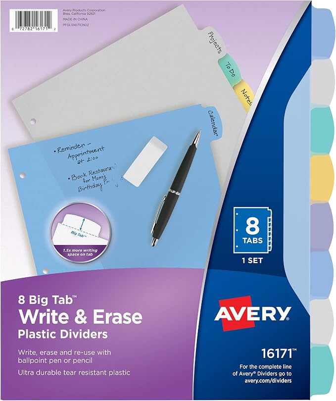 Avery® Durable Write-On Plastic Dividers by Avery