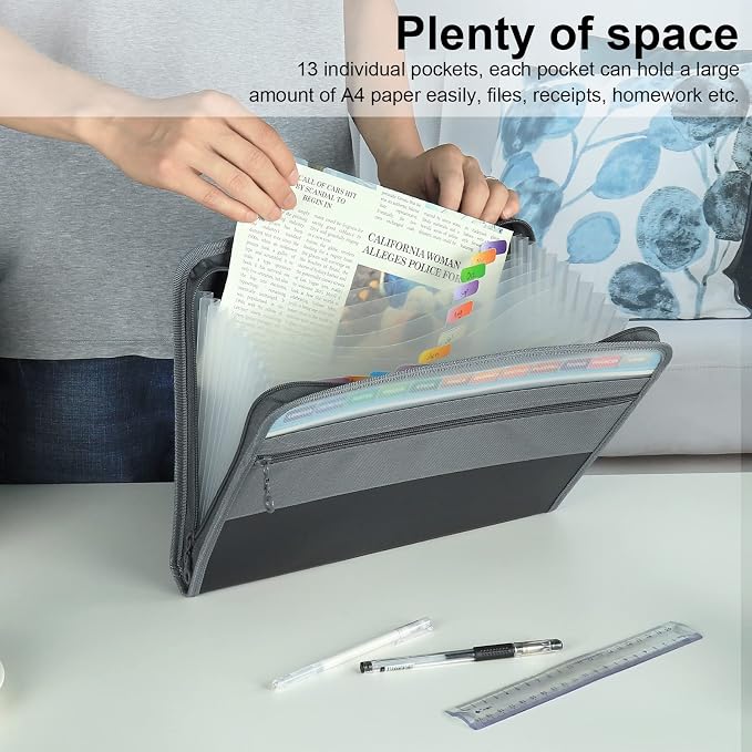 NAFY Expanding File Folder, 13 Pockets Document Organizer - Image 2