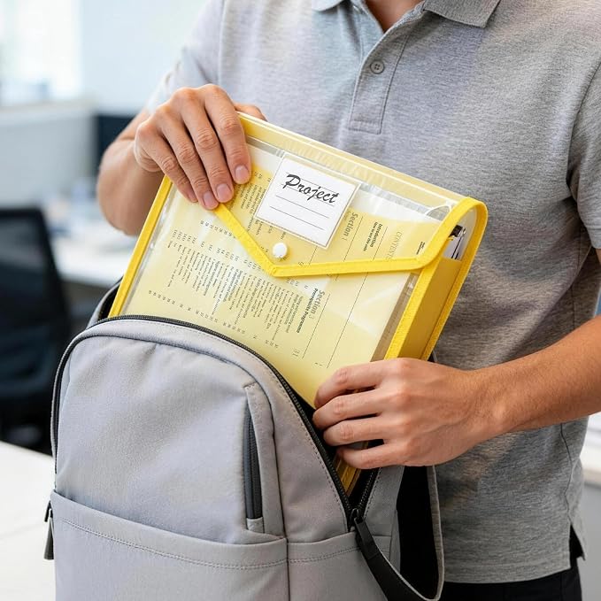 AZEN 20 Pack Plastic Expanding File Folder, Plastic Envelopes - Image 7