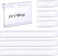 Tatuo 200 Pcs Reusable Plastic Wire Shelf Label Holders, Price Card Sign by Tatuo
