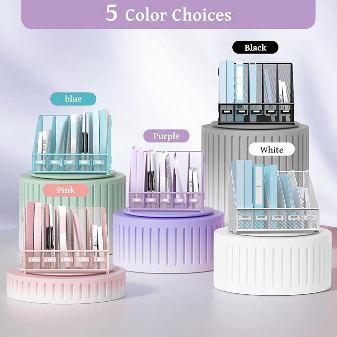 SUPEASY Desk Organizers Metal Desk Magazine File Holder - Image 6