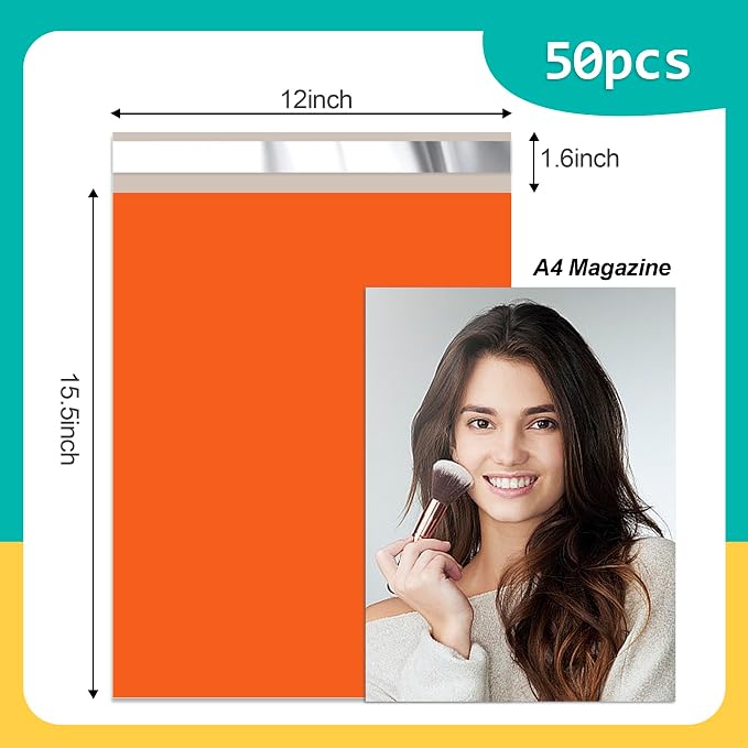 Poly Mailers 12x15.5 inch 50 Pcs, Waterproof and Tear-resistant Shipping Bags - Image 2