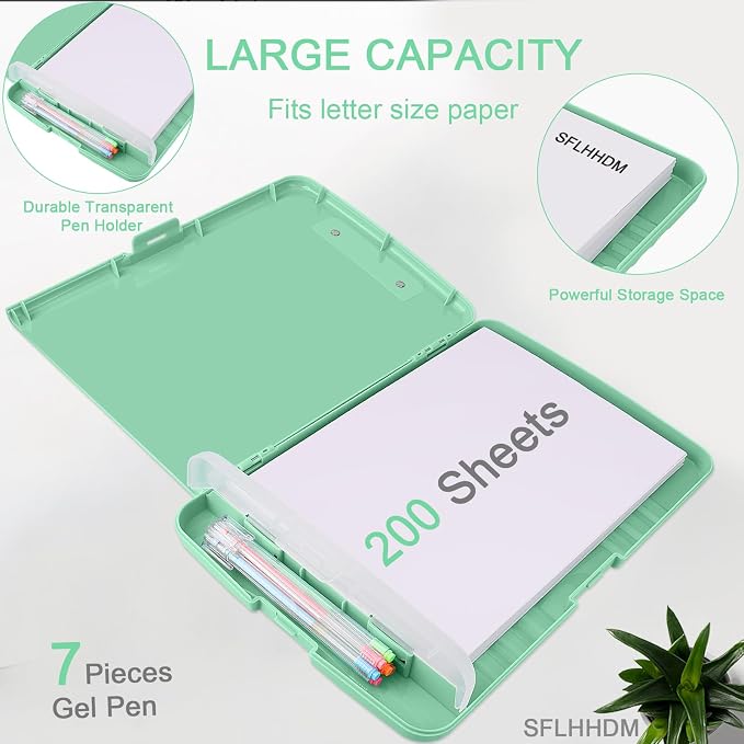 SFLHHDM Clipboard with Storage, Storage Clipboard with Pen Holder, A4 Binder - Image 3