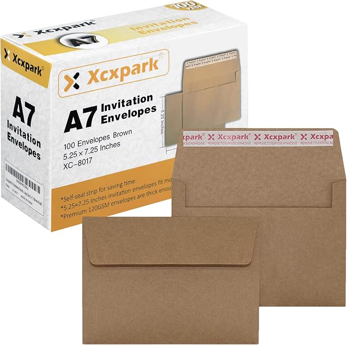 Xxcxpark 100 Qty Printable A7 Invitation Envelopes 5.25X7.25 inches Cards by Xxcxpark