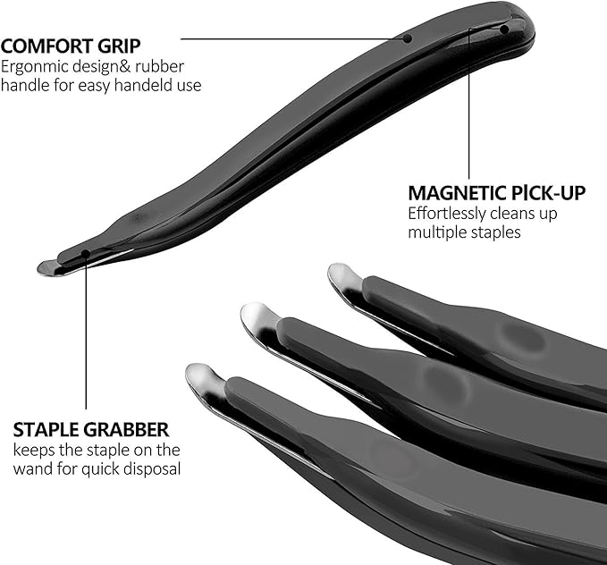 KTRIO Magnetic Staple Remover Tool 4 Pack, Classic Black | Professional Stapler - Image 2