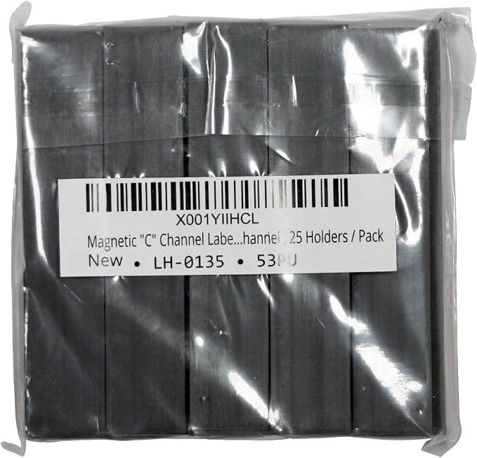 SmartSign Pack of 25 Magnetic 'C' Channel Label Holders | 0.5" x 3" - Image 8