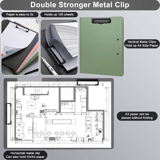 SFLHHDM 1 PCS Clipboards Foldable, Folding 360°Cover Folder Clipboard, Plastic - Image 3