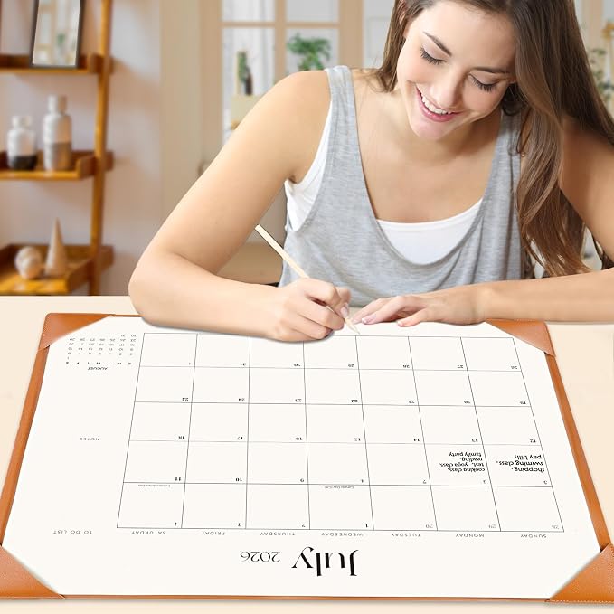 Desk Calendar 2026-2027 with Desk Mat – 22" x 17" Large Desk Pad Calendar Runs - Image 2