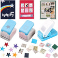3 Pcs Paper Punch | Stamp Square & Star Punches | 1.1x0.9 inch Postage Stamp by CYFUNDESIGN