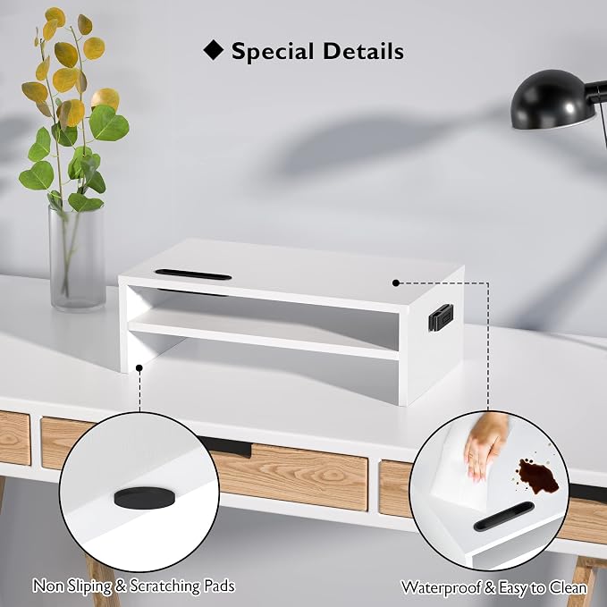 BONTEC Wooden Monitor Stand Riser - Image 4