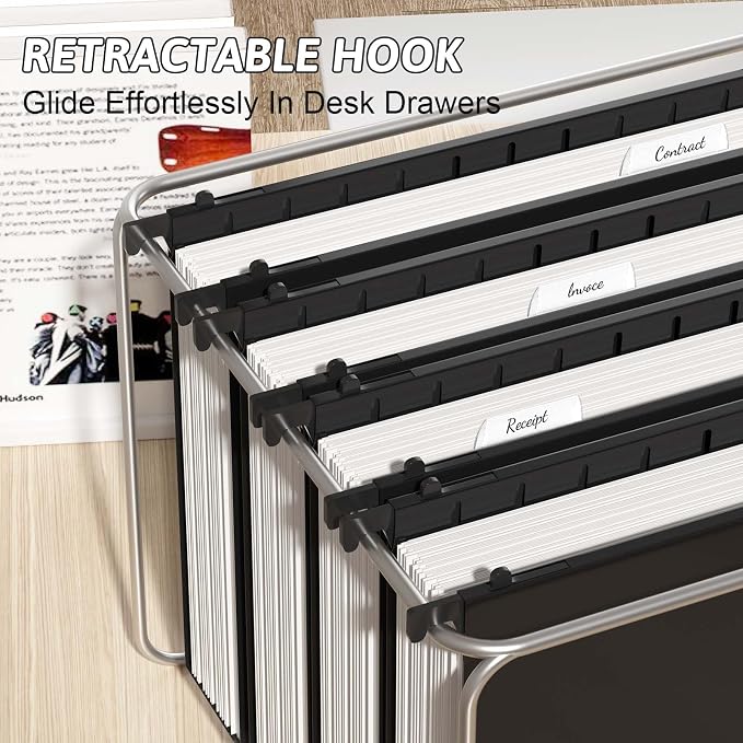 Extra Capacity Plastic Hanging File Folder Letter Size, 12 Pack Reinforced Hang - Image 6
