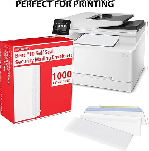 #10 Envelopes Letter Size Self Seal | 1, 000 Business Mailing Security Peel and - Image 2