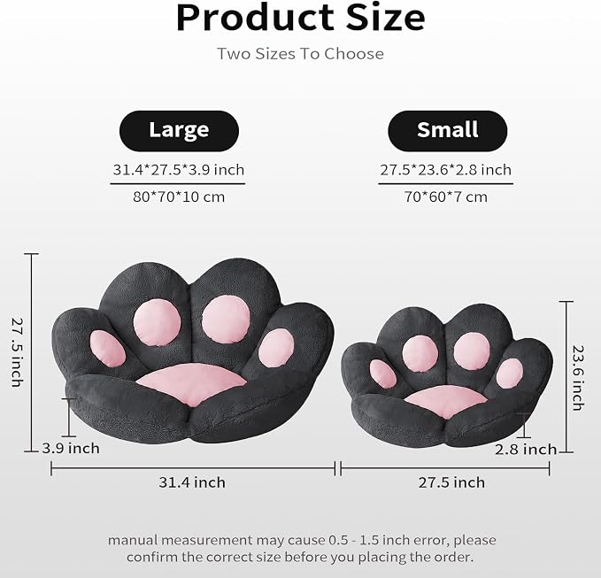Ditucu Cat Paw Cushion Kawaii Chair Cushions 31.4 x 27.5 inch Cute Stuff Seat - Image 3
