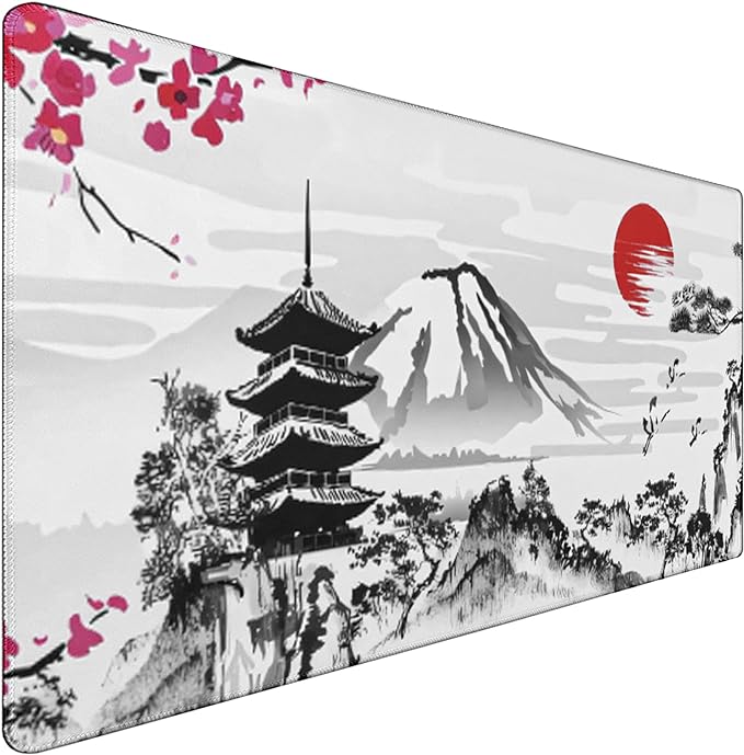 Japanese Landscape Large Mouse Pad, Large Extended Mouse Pad by CustomerFirstServiceFirst