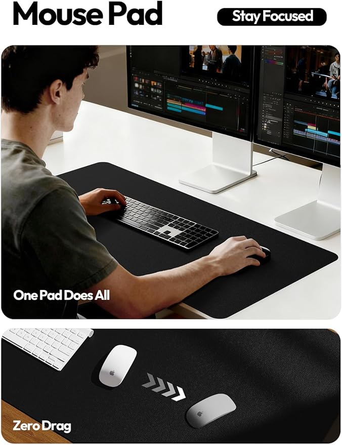 YSAGi Leather Office Desk Pad Protector, Large Mouse Pad, PU Leather, Laptop - Image 4