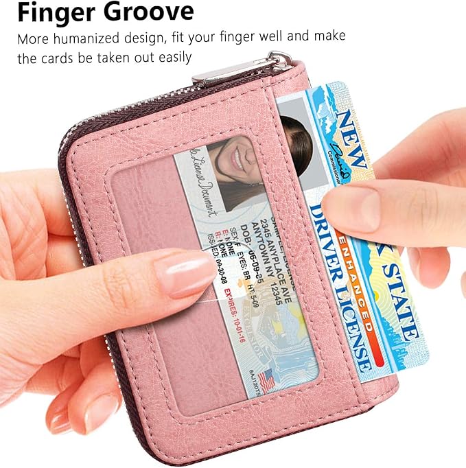 FurArt Zipper Wallet Women, RFID Blocking Credit Card Wallet, Business Card - Image 2