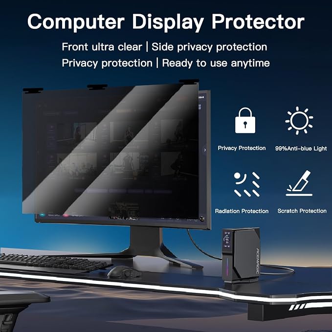 2 Pack Magnetic Hanging Computer Privacy Screen 27 Inch - Image 5